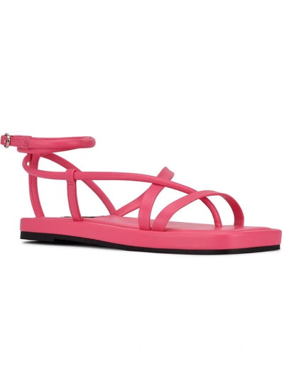 Shop Nine West Waren3 Womens Flat Strappy Thong Sandals In Pink
