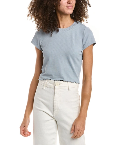 Shop Ocean Drive Rib Knit Crop T-shirt In Grey