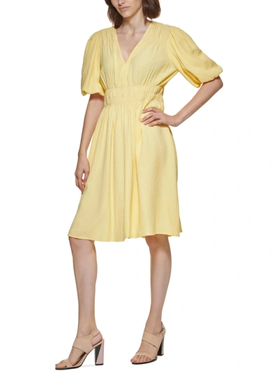 Shop Calvin Klein Womens Gauze Smocked Mini Dress In Multi