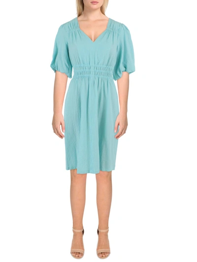 Shop Calvin Klein Womens Gauze Smocked Mini Dress In Multi