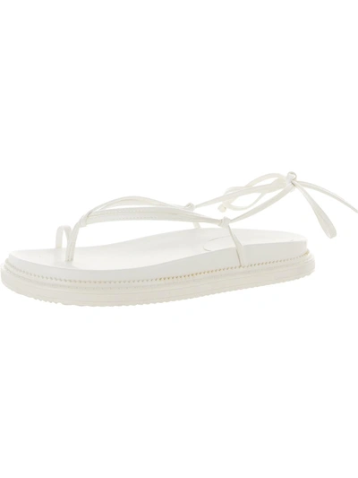 Shop Nine West Sarest 3 Womens Ankle Tie Arch Support Thong Sandals In White