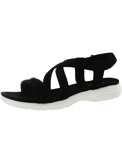 Shop Easy Spirit Treasur 2 Womens Ankle Strap Heeled Wedge Sandals In Black