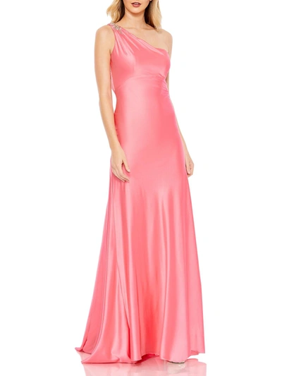 Shop Mac Duggal Womens One Shoulder Long Evening Dress In Pink