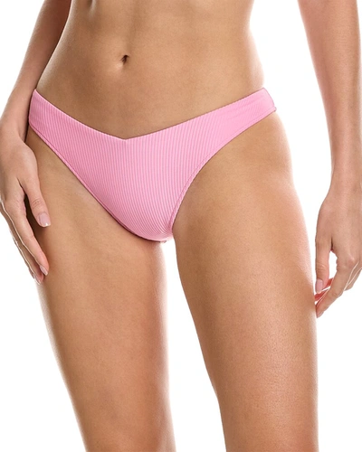 Shop Frankies Bikinis Enzo Ribbed Bikini Bottom In Pink