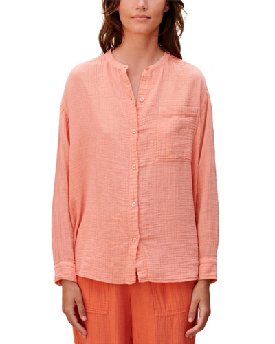 Shop Sundry Mandarin Collar Shirt In Pink
