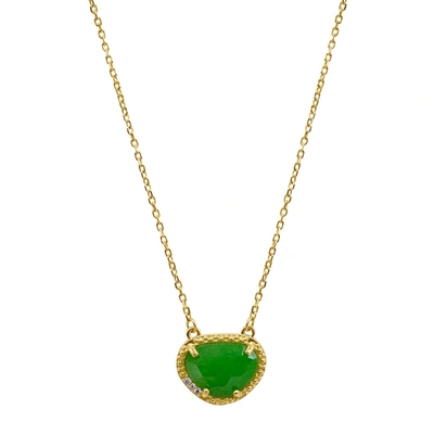 Shop Adornia Fine Adornia Birthstone Necklace 14k Yellow Gold Vermeil In Green