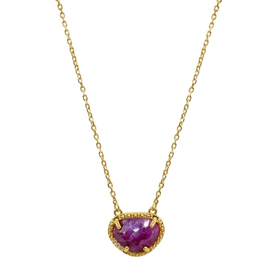 Shop Adornia Fine Adornia Birthstone Necklace 14k Yellow Gold Vermeil In Purple
