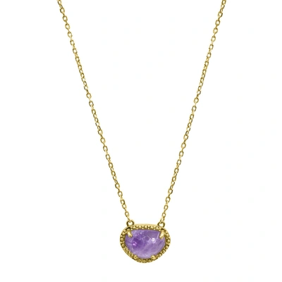 Shop Adornia Fine Adornia Birthstone Necklace 14k Yellow Gold Vermeil In Purple