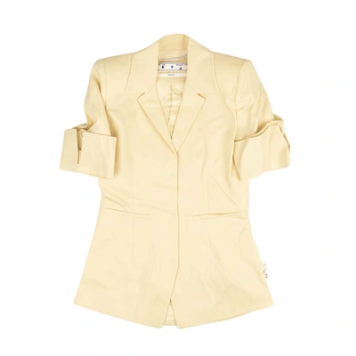 Shop Off-white Yellow Gabardine Sailor Jacket