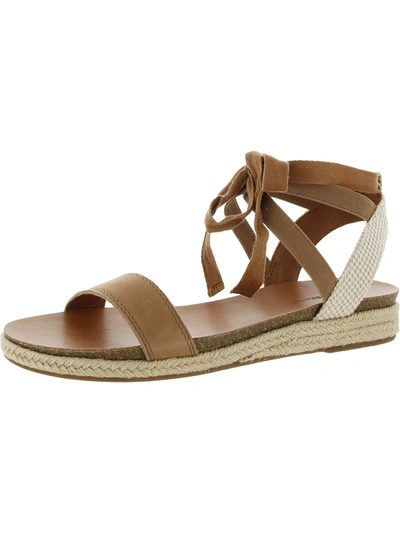 Shop Lucky Brand Gennay Womens Flat Ankle Strap Espadrilles In Multi