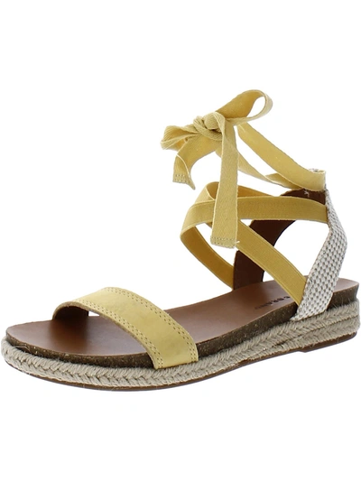 Shop Lucky Brand Gennay Womens Flat Ankle Strap Espadrilles In Multi