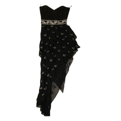 Shop Amiri Women's Black Embellished Strapless Dress