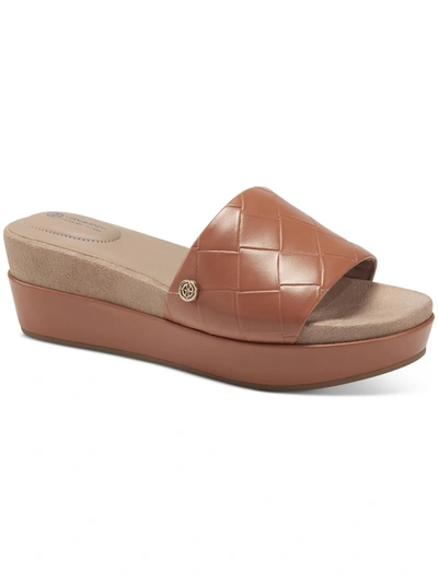 Shop Giani Bernini Elizabetta Womens Faux Leather Embossed Slide Sandals In Multi