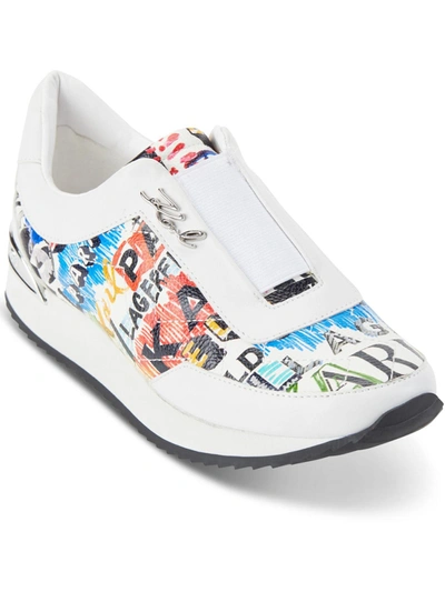 Shop Karl Lagerfeld Melody Womens Leather Fashion Slip-on Sneakers In Multi