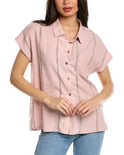 Shop Splendid Giada Linen-blend Shirt In Pink