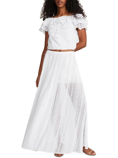 Shop Bb Dakota By Steve Madden The Seeker Womens Lace Semi Sheer Maxi Skirt In White