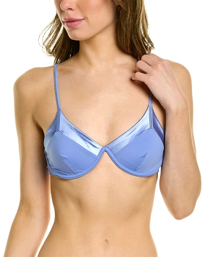 Shop Moeva Beatrice Bikini Top In Blue