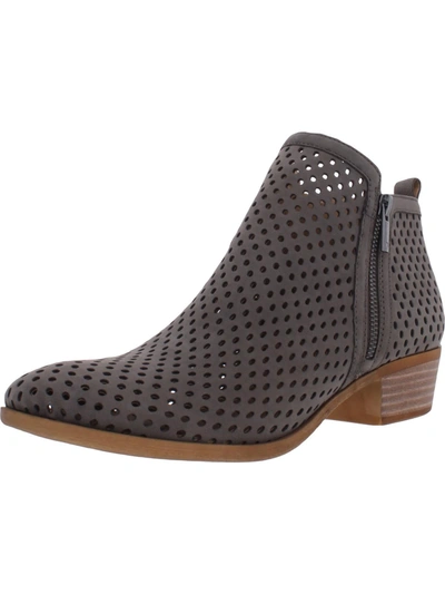 Shop Lucky Brand Basel3 Womens Solid Leather Booties In Grey