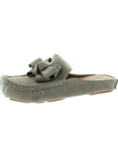 Shop Gentle Souls By Kenneth Cole Mina Bow Driver Mule Womens Leather Slip On Loafers In Grey