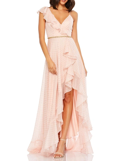 Shop Mac Duggal Womens Embellished Long Evening Dress In Beige