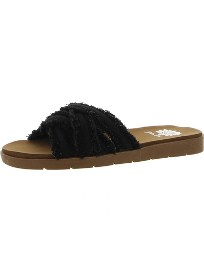 Shop Yellowbox Falses Womens Slip On Flat Slide Sandals In Black