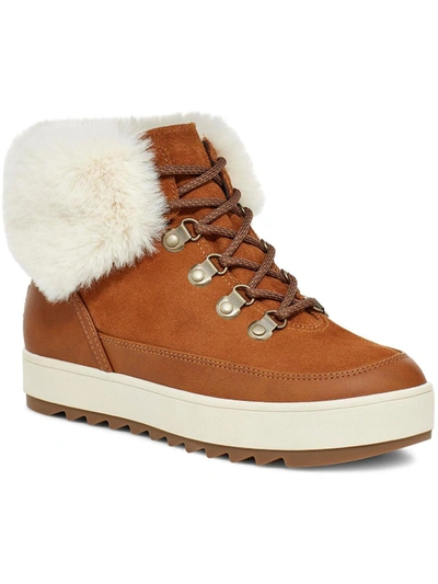 Koolaburra Tynlee  Womens Leather Faux Fur Ankle Boots In Multi