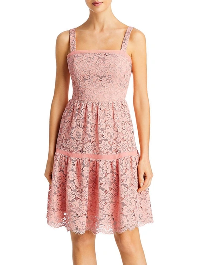 Shop Aqua Womens Tiered Midi Fit & Flare Dress In Pink