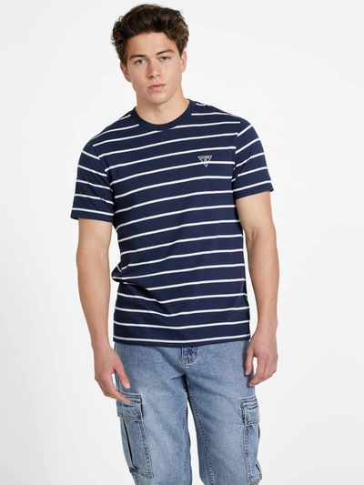 Shop Guess Factory Eco Larry Striped Tee In Blue