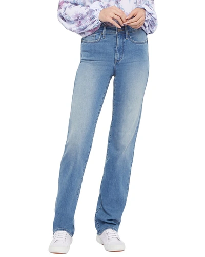 Shop Nydj High Rise Relaxed Straight Jean In Blue