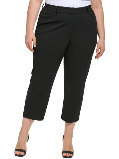 Shop Calvin Klein Plus Womens Office Solid Ankle Pants In Black
