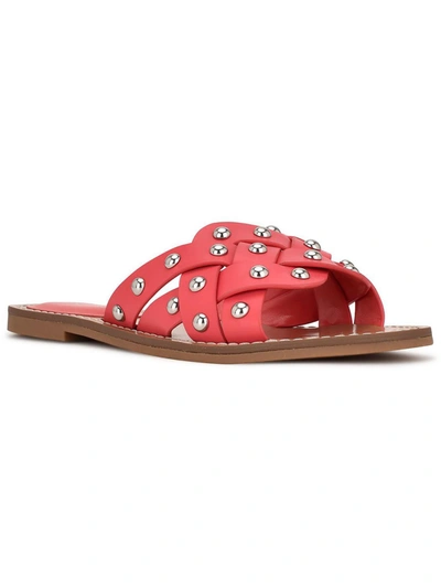 Shop Nine West Cia Womens Slip On Open Toe Slide Sandals In Pink