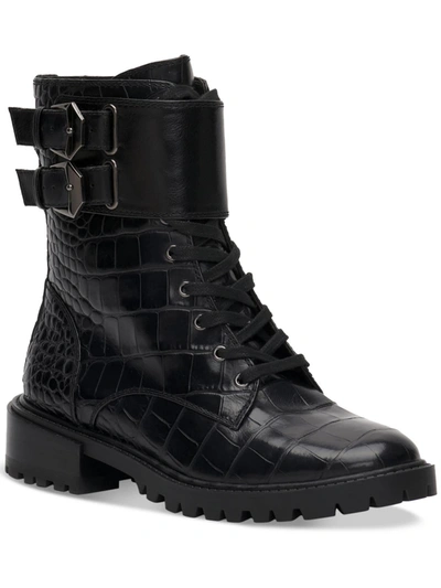 Shop Vince Camuto Fawdry Womens Suede Buckle Combat & Lace-up Boots In Multi