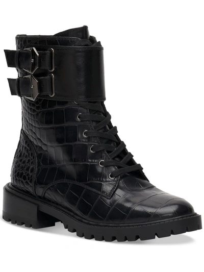Vince Camuto Fawdry Womens Suede Buckle Combat & Lace-up Boots In Multi