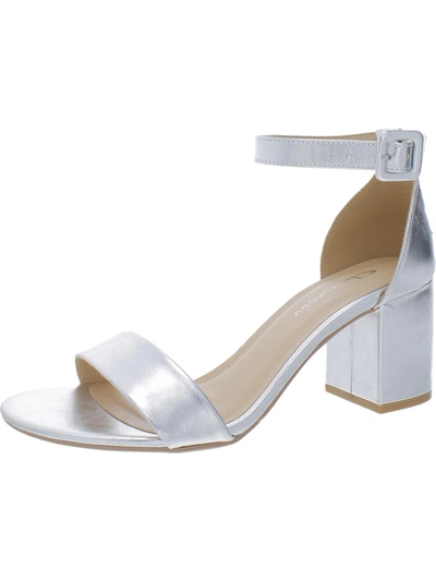 Shop Cl By Laundry Womens Ankle Strap Open Toe Heels In Silver