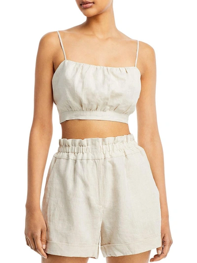 Shop Wayf Womens Linen Textured Tank Top In White