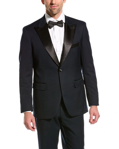 Shop Alton Lane Mercantile Tuxedo Tailored Fit Suit With Flat Front Pant In Blue