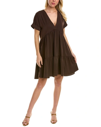 Shop Area Stars V-neck Tier Mini Dress In Brown
