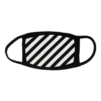 Shop Off-white Black White Diag Stripe Mask
