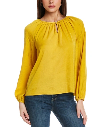Shop Vince Camuto Keyhole Front Blouse In Yellow