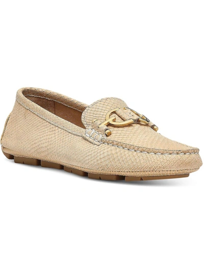 Shop Donald J Pliner Giovanna Womens Leather Snake Print Loafers In Beige