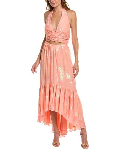 Shop Ramy Brook Anabelle Silk-blend Maxi Dress In Pink