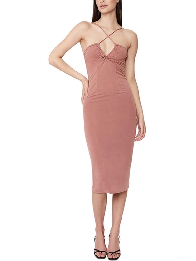 Shop Bardot Womens Criss Cross Neck Calf Midi Dress In Pink