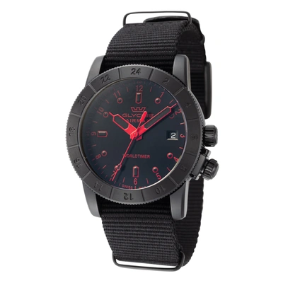Shop Glycine Men's Airman Worldtimer 42mm Quartz Watch In Black