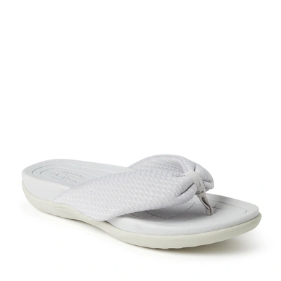 Shop Dearfoams Women's Low Foam Thong Sandal In Silver