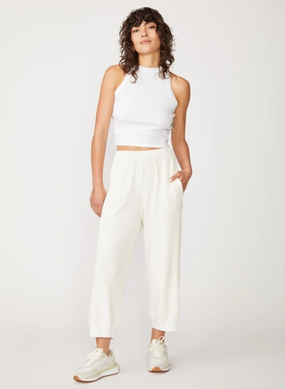 Shop Stateside Luxe Thermal Wide Leg Pull-on Pant In Cream In White