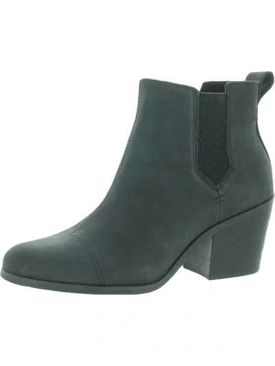 Shop Toms Everly Womens Nubuck Pull On Ankle Boots In Black