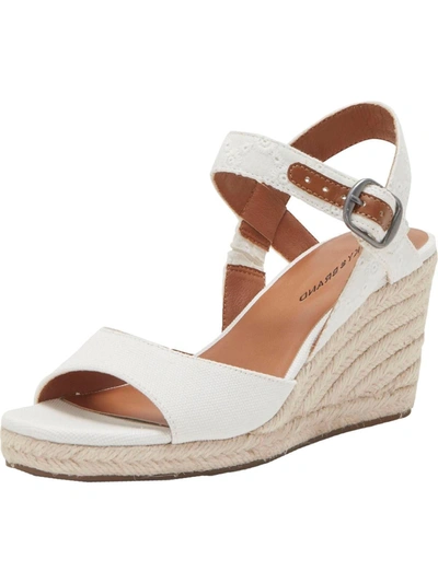 Shop Lucky Brand Mindra Womens Canvas Ankle Strap Espadrille Heels In White