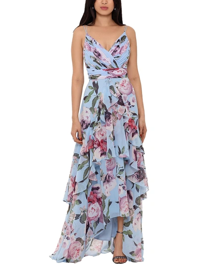 Shop Xscape Womens Floral Maxi Evening Dress In Multi