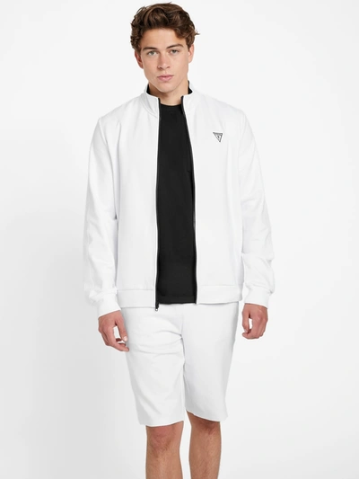 Shop Guess Factory Adrian Zip-up Jacket In White