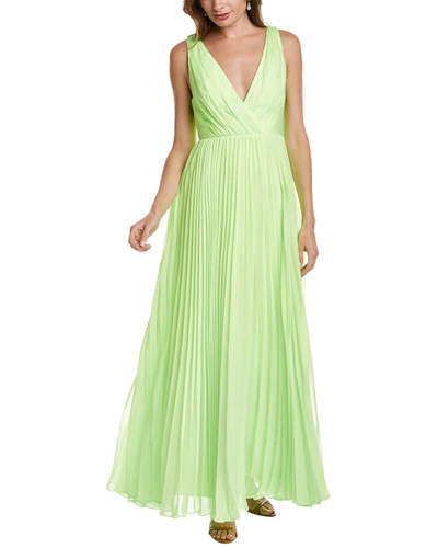 Shop ml Monique Lhuillier Chiffon Maxi Dress In Green